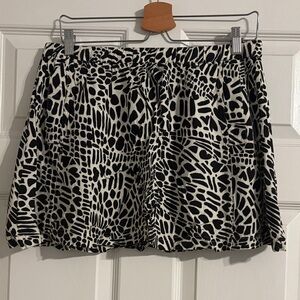 Cooperative Black and White Animal Print Mini Skirt